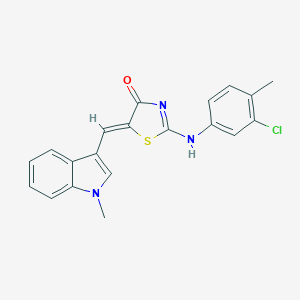 (5Z)-2-(3-chloro-4-methylanilino)-5-[(1-methylindol-3-yl)methylidene]-1,3-thiazol-4-one