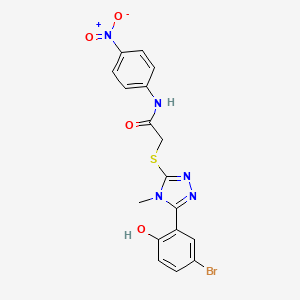 molecular formula C17H14BrN5O4S B4222602 2-{[5-(5-bromo-2-hydroxyphenyl)-4-methyl-4H-1,2,4-triazol-3-yl]thio}-N-(4-nitrophenyl)acetamide 