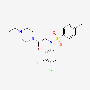 molecular formula C21H25Cl2N3O3S B4222605 N-(3,4-dichlorophenyl)-N-[2-(4-ethylpiperazin-1-yl)-2-oxoethyl]-4-methylbenzenesulfonamide 