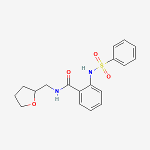 molecular formula C18H20N2O4S B4222624 2-benzenesulfonamido-N-(oxolan-2-ylmethyl)benzamide 