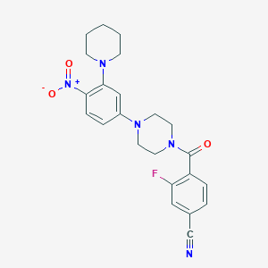 3-fluoro-4-({4-[4-nitro-3-(1-piperidinyl)phenyl]-1-piperazinyl}carbonyl)benzonitrile