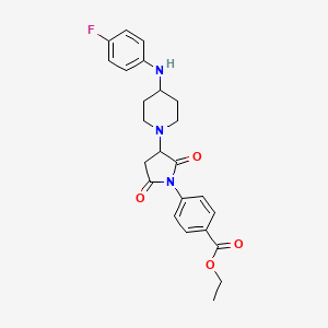 ethyl 4-(3-{4-[(4-fluorophenyl)amino]-1-piperidinyl}-2,5-dioxo-1-pyrrolidinyl)benzoate