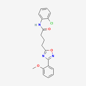 molecular formula C19H18ClN3O3 B4222656 N-(2-chlorophenyl)-4-[3-(2-methoxyphenyl)-1,2,4-oxadiazol-5-yl]butanamide 