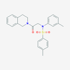 molecular formula C25H26N2O3S B422266 N-[2-(3,4-dihydro-2(1H)-isoquinolinyl)-2-oxoethyl]-4-methyl-N-(3-methylphenyl)benzenesulfonamide 