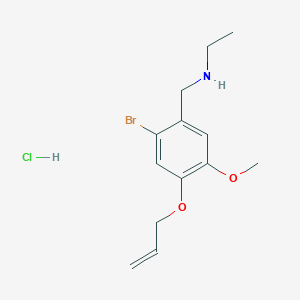 molecular formula C13H19BrClNO2 B4222673 N-[(2-bromo-5-methoxy-4-prop-2-enoxyphenyl)methyl]ethanamine;hydrochloride 