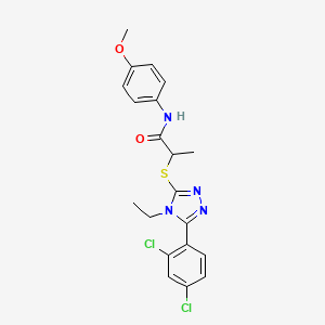 2-{[5-(2,4-dichlorophenyl)-4-ethyl-4H-1,2,4-triazol-3-yl]sulfanyl}-N-(4-methoxyphenyl)propanamide