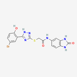 molecular formula C17H13BrN6O3S B4222699 2-{[5-(5-bromo-2-hydroxyphenyl)-4H-1,2,4-triazol-3-yl]thio}-N-(2-oxo-2,3-dihydro-1H-benzimidazol-5-yl)acetamide 