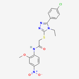 2-{[5-(4-chlorophenyl)-4-ethyl-4H-1,2,4-triazol-3-yl]thio}-N-(2-methoxy-4-nitrophenyl)acetamide