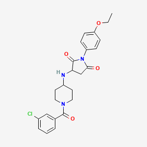 molecular formula C24H26ClN3O4 B4222728 3-{[1-(3-chlorobenzoyl)piperidin-4-yl]amino}-1-(4-ethoxyphenyl)pyrrolidine-2,5-dione 