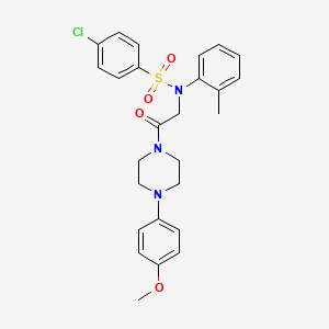 4-chloro-N-{2-[4-(4-methoxyphenyl)-1-piperazinyl]-2-oxoethyl}-N-(2-methylphenyl)benzenesulfonamide