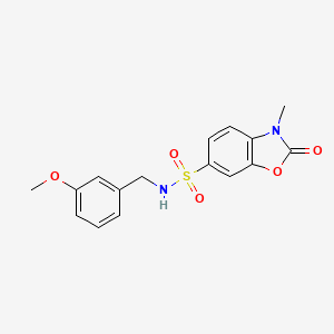 molecular formula C16H16N2O5S B4222739 N-[(3-methoxyphenyl)methyl]-3-methyl-2-oxo-1,3-benzoxazole-6-sulfonamide 