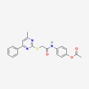 4-({2-[(4-methyl-6-phenyl-2-pyrimidinyl)thio]acetyl}amino)phenyl acetate