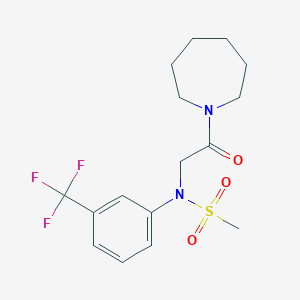 molecular formula C16H21F3N2O3S B422279 N-[2-(1-azepanyl)-2-oxoethyl]-N-[3-(trifluoromethyl)phenyl]methanesulfonamide 