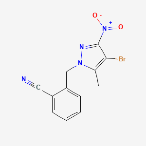 2-[(4-bromo-5-methyl-3-nitro-1H-pyrazol-1-yl)methyl]benzonitrile