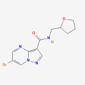 6-bromo-N-(tetrahydrofuran-2-ylmethyl)pyrazolo[1,5-a]pyrimidine-3-carboxamide