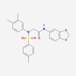 molecular formula C24H24N2O5S B422291 N-(1,3-benzodioxol-5-yl)-2-{3,4-dimethyl[(4-methylphenyl)sulfonyl]anilino}acetamide 