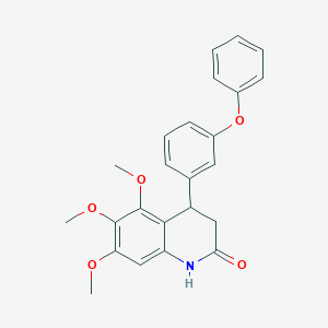 molecular formula C24H23NO5 B4222916 5,6,7-trimethoxy-4-(3-phenoxyphenyl)-3,4-dihydroquinolin-2(1H)-one 