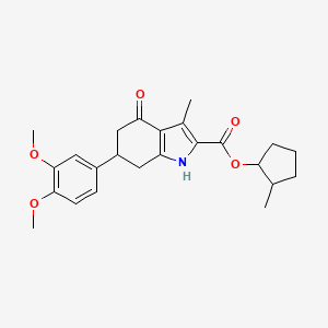 2-methylcyclopentyl 6-(3,4-dimethoxyphenyl)-3-methyl-4-oxo-4,5,6,7-tetrahydro-1H-indole-2-carboxylate