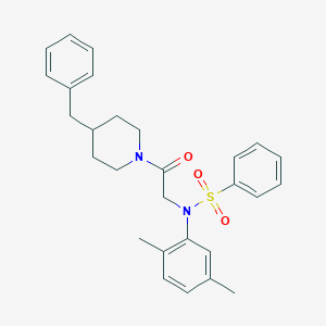 molecular formula C28H32N2O3S B422294 N-[2-(4-benzylpiperidin-1-yl)-2-oxoethyl]-N-(2,5-dimethylphenyl)benzenesulfonamide 