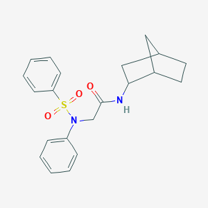 molecular formula C21H24N2O3S B422295 N-bicyclo[2.2.1]hept-2-yl-2-[(phenylsulfonyl)anilino]acetamide 