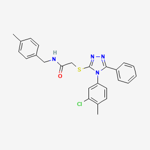 molecular formula C25H23ClN4OS B4222954 2-{[4-(3-chloro-4-methylphenyl)-5-phenyl-4H-1,2,4-triazol-3-yl]sulfanyl}-N-(4-methylbenzyl)acetamide 