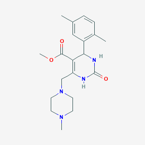 molecular formula C20H28N4O3 B4222963 methyl 4-(2,5-dimethylphenyl)-6-[(4-methylpiperazin-1-yl)methyl]-2-oxo-1,2,3,4-tetrahydropyrimidine-5-carboxylate 