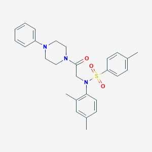 molecular formula C27H31N3O3S B422297 N-(2,4-dimethylphenyl)-4-methyl-N-[2-oxo-2-(4-phenylpiperazin-1-yl)ethyl]benzenesulfonamide 
