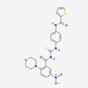 N-{4-[({[2-(4-morpholinyl)-5-nitrobenzoyl]amino}carbonothioyl)amino]phenyl}-2-thiophenecarboxamide