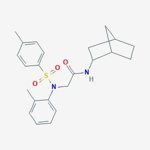 molecular formula C23H28N2O3S B422298 N-bicyclo[2.2.1]hept-2-yl-2-{2-methyl[(4-methylphenyl)sulfonyl]anilino}acetamide 