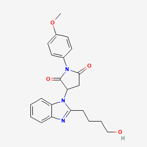 3-[2-(4-hydroxybutyl)-1H-benzimidazol-1-yl]-1-(4-methoxyphenyl)pyrrolidine-2,5-dione