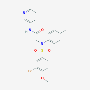 molecular formula C21H20BrN3O4S B422299 2-{[(3-bromo-4-methoxyphenyl)sulfonyl]-4-methylanilino}-N-(3-pyridinyl)acetamide 