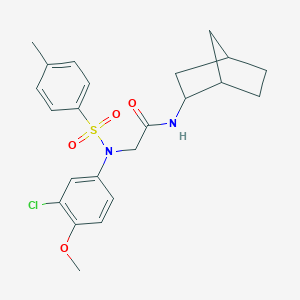 molecular formula C23H27ClN2O4S B422300 N-bicyclo[2.2.1]hept-2-yl-2-{3-chloro-4-methoxy[(4-methylphenyl)sulfonyl]anilino}acetamide 