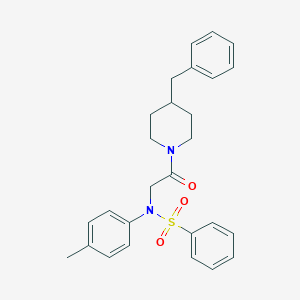 molecular formula C27H30N2O3S B422301 N-[2-(4-benzylpiperidin-1-yl)-2-oxoethyl]-N-(4-methylphenyl)benzenesulfonamide 
