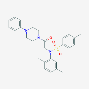 molecular formula C27H31N3O3S B422302 N-(2,5-dimethylphenyl)-4-methyl-N-[2-oxo-2-(4-phenylpiperazin-1-yl)ethyl]benzenesulfonamide 