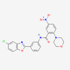 molecular formula C24H19ClN4O5 B4223022 N-[3-(5-chloro-1,3-benzoxazol-2-yl)phenyl]-2-(4-morpholinyl)-5-nitrobenzamide 