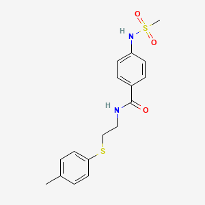 molecular formula C17H20N2O3S2 B4223026 N-{2-[(4-methylphenyl)thio]ethyl}-4-[(methylsulfonyl)amino]benzamide 