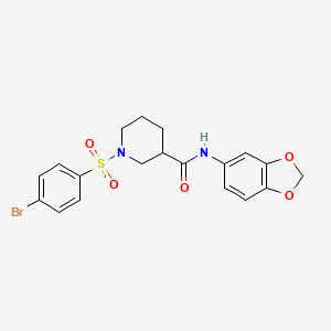 N-1,3-benzodioxol-5-yl-1-[(4-bromophenyl)sulfonyl]-3-piperidinecarboxamide