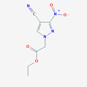 molecular formula C8H8N4O4 B4223029 ethyl (4-cyano-3-nitro-1H-pyrazol-1-yl)acetate 