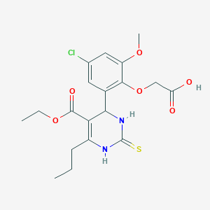 {4-chloro-2-[5-(ethoxycarbonyl)-6-propyl-2-thioxo-1,2,3,4-tetrahydro-4-pyrimidinyl]-6-methoxyphenoxy}acetic acid