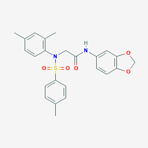 molecular formula C24H24N2O5S B422305 N-(1,3-benzodioxol-5-yl)-2-{2,4-dimethyl[(4-methylphenyl)sulfonyl]anilino}acetamide CAS No. 6386-99-8