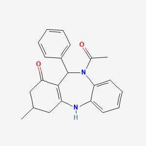 10-acetyl-3-methyl-11-phenyl-2,3,4,5,10,11-hexahydro-1H-dibenzo[b,e][1,4]diazepin-1-one