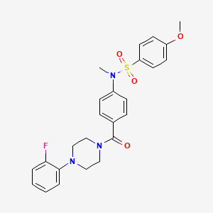 molecular formula C25H26FN3O4S B4223059 N-(4-{[4-(2-fluorophenyl)-1-piperazinyl]carbonyl}phenyl)-4-methoxy-N-methylbenzenesulfonamide 