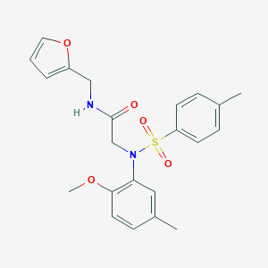 molecular formula C22H24N2O5S B422306 N-(2-furylmethyl)-2-{2-methoxy-5-methyl[(4-methylphenyl)sulfonyl]anilino}acetamide 
