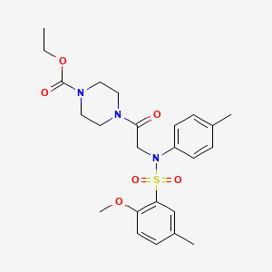 ethyl 4-[N-[(2-methoxy-5-methylphenyl)sulfonyl]-N-(4-methylphenyl)glycyl]-1-piperazinecarboxylate