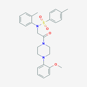 molecular formula C27H31N3O4S B422308 N-{2-[4-(2-methoxyphenyl)piperazin-1-yl]-2-oxoethyl}-4-methyl-N-(2-methylphenyl)benzenesulfonamide 