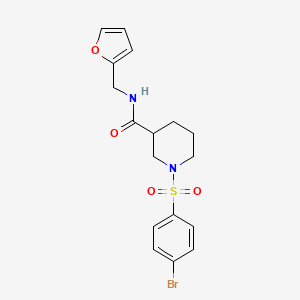 molecular formula C17H19BrN2O4S B4223099 1-[(4-bromophenyl)sulfonyl]-N-(2-furylmethyl)-3-piperidinecarboxamide 