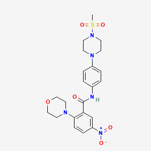 N-{4-[4-(methylsulfonyl)-1-piperazinyl]phenyl}-2-(4-morpholinyl)-5-nitrobenzamide