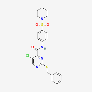 molecular formula C23H23ClN4O3S2 B4223109 2-(benzylthio)-5-chloro-N-[4-(1-piperidinylsulfonyl)phenyl]-4-pyrimidinecarboxamide 