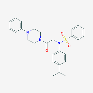 molecular formula C27H31N3O3S B422311 N-[2-oxo-2-(4-phenylpiperazin-1-yl)ethyl]-N-[4-(propan-2-yl)phenyl]benzenesulfonamide 