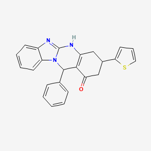 12-phenyl-3-(thiophen-2-yl)-3,4,5,12-tetrahydrobenzimidazo[2,1-b]quinazolin-1(2H)-one